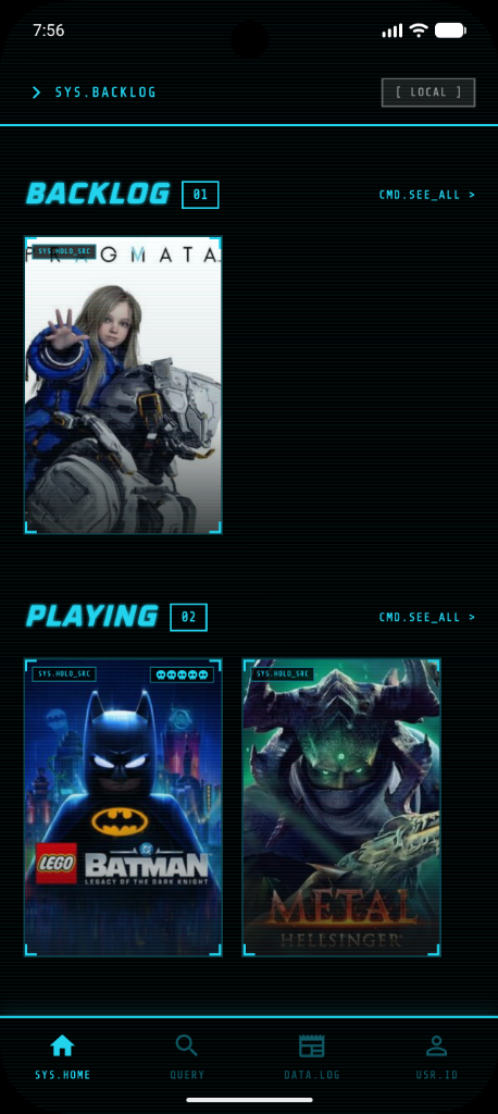 Neon Backlog App Screenshot